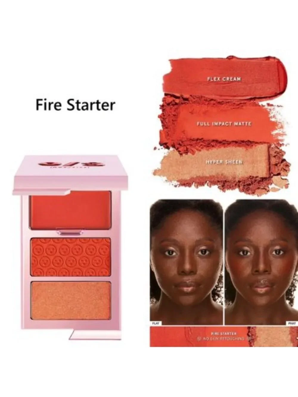 NIB ✅ ONE/SIZE #FIRE STARTER Patrick Starr Cheek Clapper 3D Blush Trio Palette